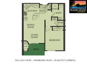Village Court 1 bedroom condo floorplan KKH